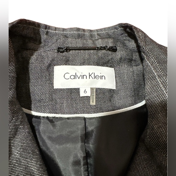 Calvin Klein Womens Denim Blouse Size 6 with Belt Strap - Picture 3 of 5